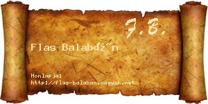 Flas Balabán névjegykártya